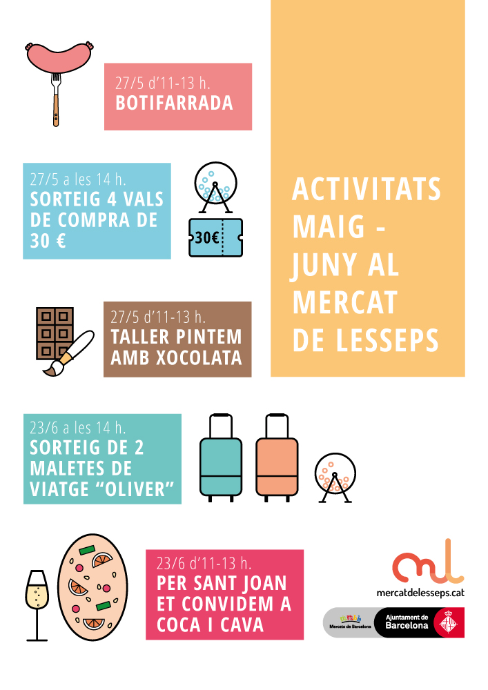 Activitats del Mercat de Lesseps del mes de Maig i Juny de 2017