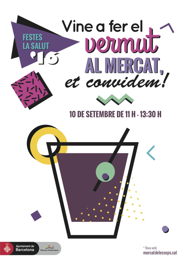 CARTELL VERMUT MERCAT DE LESSEPS 2016 FESTES DE LA SALUT
